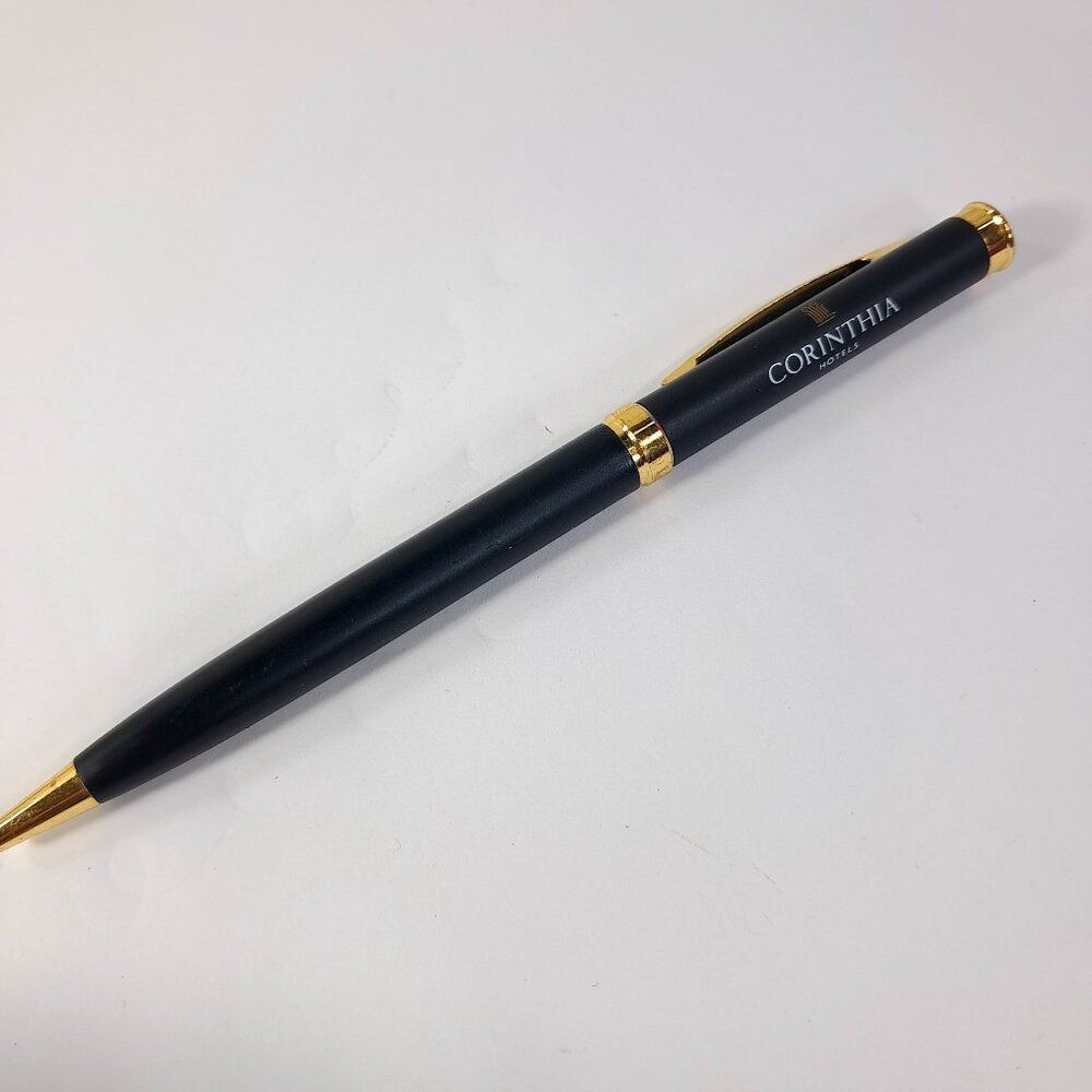 Corinthia Hotel pen Luxury Guest Ballpoint Travel collectible black Works Writes